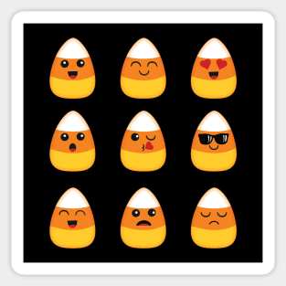 Candy Corn Face Emoticon Funny Halloween Gift Sticker